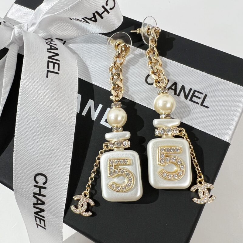 ☑️CHANEL香奈儿双c 香水瓶耳钉耳环 - Image 4