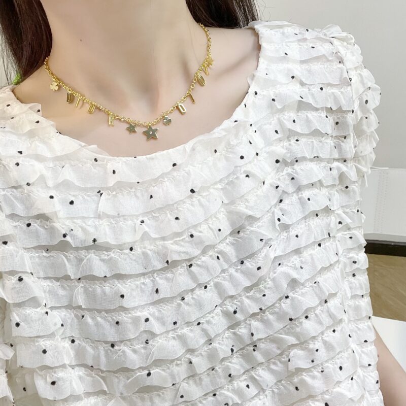 ☑️DIOR迪奥流苏星星四叶草字母项链 - Image 7