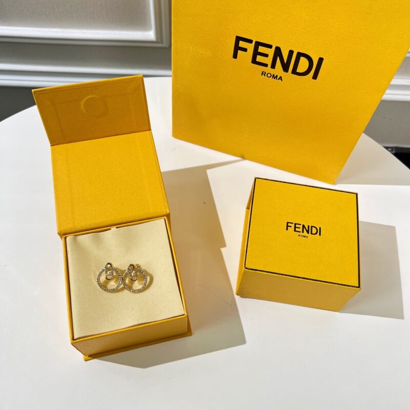 FENDI芬迪满钻圆形耳钉耳环 - Image 3