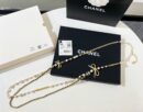 ☑️CHANEL香奈儿双c 黑皮绳蝴蝶结毛衣链项链