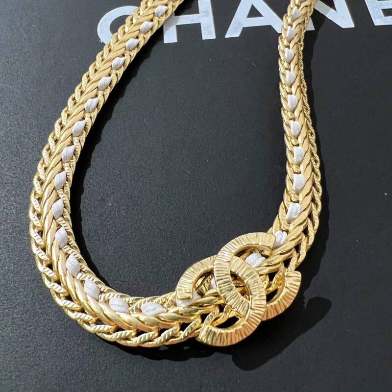 ☑️CHANEL香奈儿双c白皮绳项链颈链 - Image 9