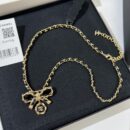 ☑️CHANEL香奈儿双c 黑皮绳蝴蝶结项链