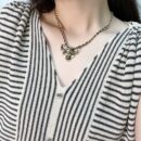 ☑️CHANEL香奈儿双c 黑皮绳蝴蝶结项链