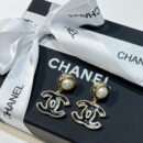 ☑️CHANEL香奈儿双c 珍珠珐琅滴油耳钉耳环