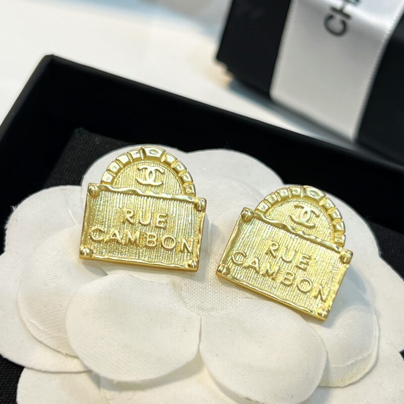 ☑️CHANEL香奈儿双c金色包包👜耳钉耳环 - Image 8