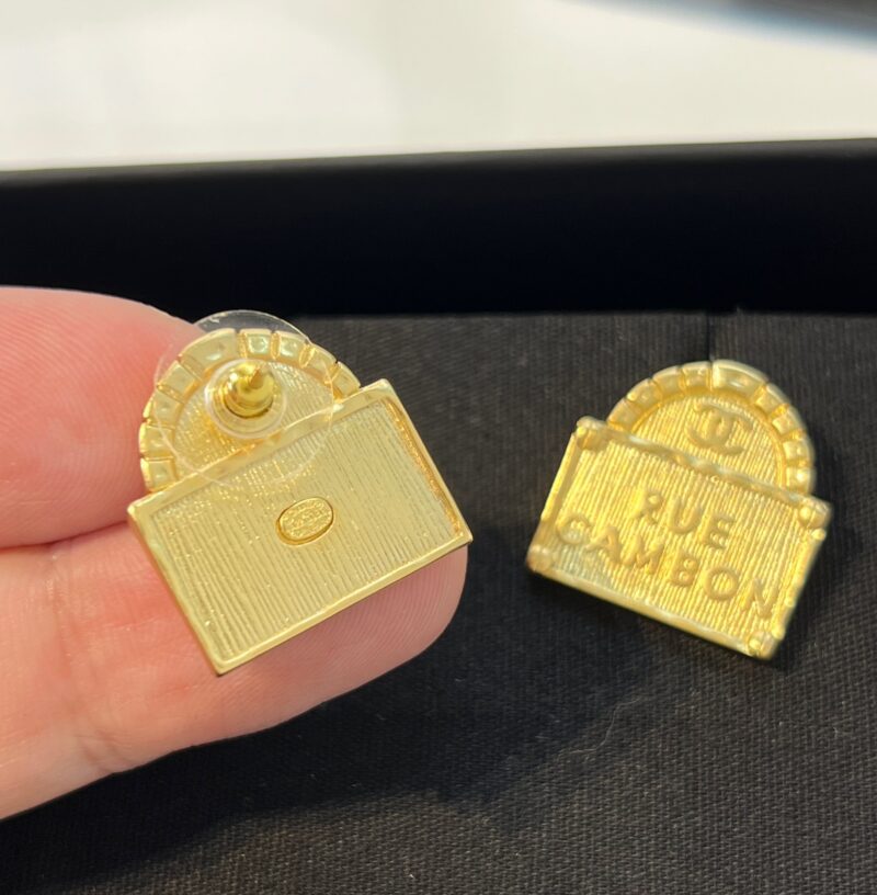 ☑️CHANEL香奈儿双c金色包包👜耳钉耳环 - Image 10