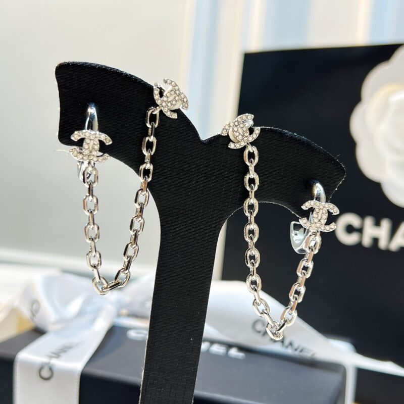 ☑️CHANEL香奈儿双c满钻耳钉耳夹 - Image 7