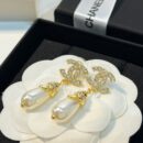 ☑️CHANEL香奈儿双c满钻珍珠耳钉耳环