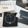 ☑️CHANEL香奈儿双c 方形黑皮绳项链颈链