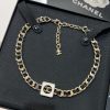 ☑️CHANEL香奈儿双c 方形黑皮绳项链颈链