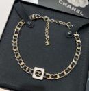 ☑️CHANEL香奈儿双c 方形黑皮绳项链颈链