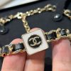 ☑️CHANEL香奈儿双c 方形黑皮绳项链颈链