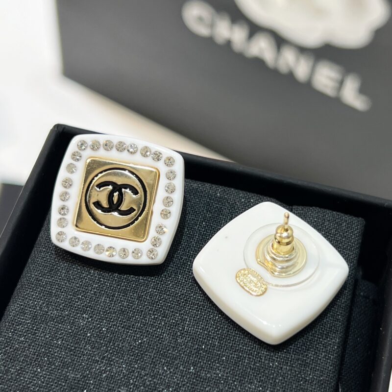 ☑️CHANEL香奈儿双c 方形耳钉耳环 - Image 10