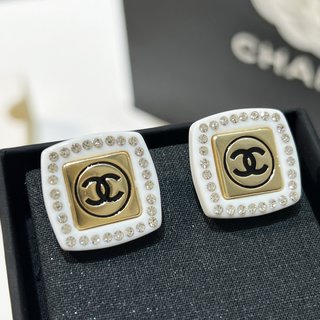 ☑️CHANEL香奈儿双c 方形耳钉耳环