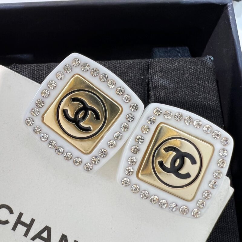 ☑️CHANEL香奈儿双c 方形耳钉耳环 - Image 8