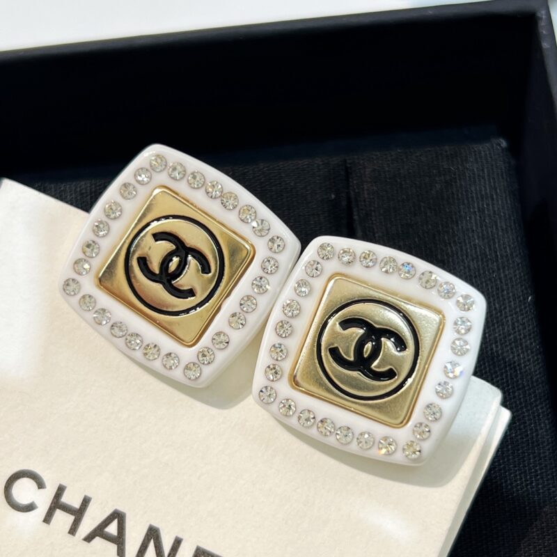 ☑️CHANEL香奈儿双c 方形耳钉耳环 - Image 7