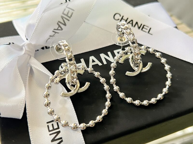 ☑️CHANEL香奈儿双c圆环耳钉耳环 - Image 8