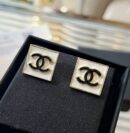 ☑️CHANEL香奈儿双c方形珐琅耳钉耳环