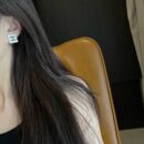 ☑️CHANEL香奈儿双c方形珐琅耳钉耳环