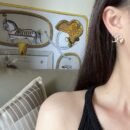 ☑️CHANEL香奈儿金色双c山茶花耳钉耳环