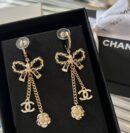 ☑️CHANEL香奈儿双c山茶花蝴蝶结耳钉耳环
