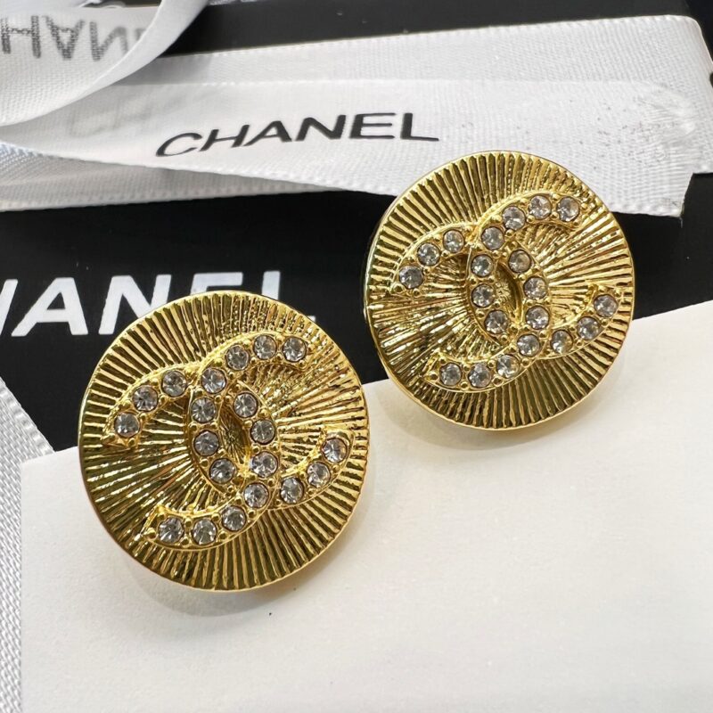☑️CHANEL香奈儿双c圆形耳钉耳环 - Image 9