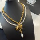 ☑️CHANEL香奈儿双c珍珠狮子🦁项链