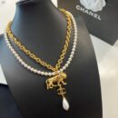 ☑️CHANEL香奈儿双c珍珠狮子🦁项链