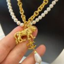 ☑️CHANEL香奈儿双c珍珠狮子🦁项链
