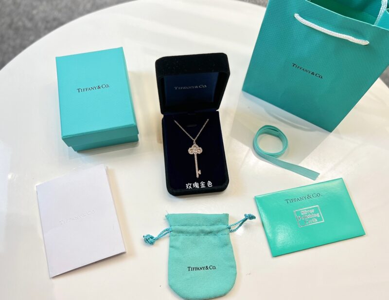 TIFFANY& CO.蒂芙尼Fleur de Lis 白贝钥匙吊坠项链 - Image 2