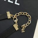☑️CHANEL香奈儿蝴蝶结皮绳颈链项链