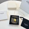 Celine赛琳金色椭圆双面镜子项链
