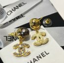 ☑️CHANEL香奈儿双c黑色珍珠耳钉耳环
