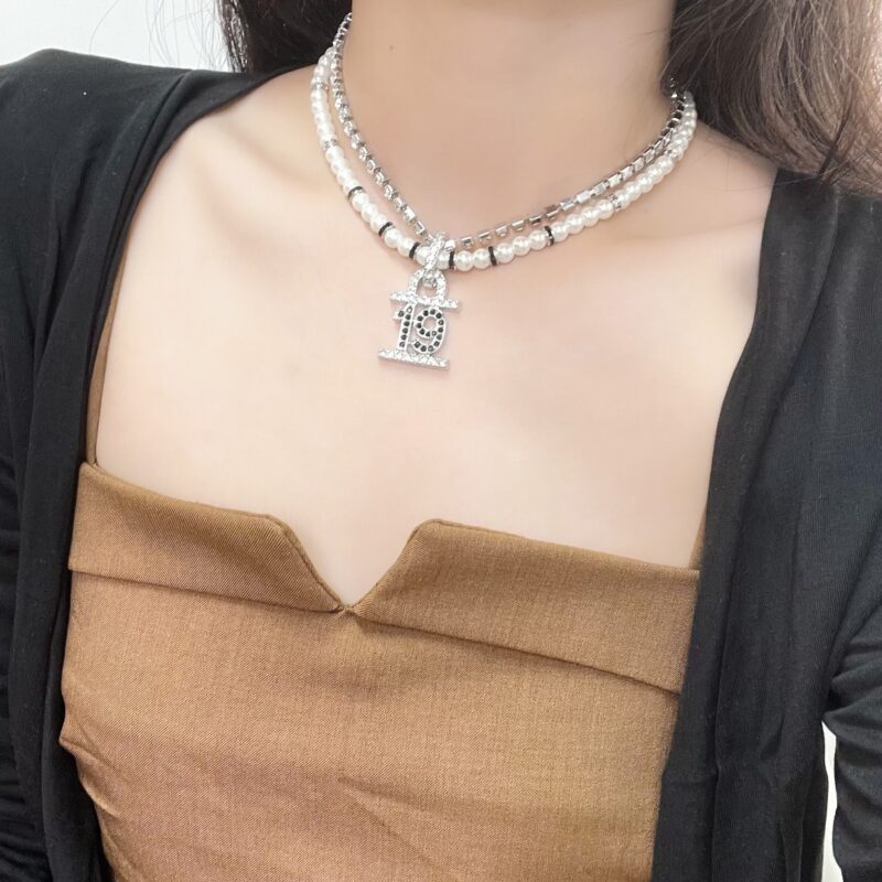 CHANEL香奈儿黑钻满钻19珍珠双层项链 - Image 5