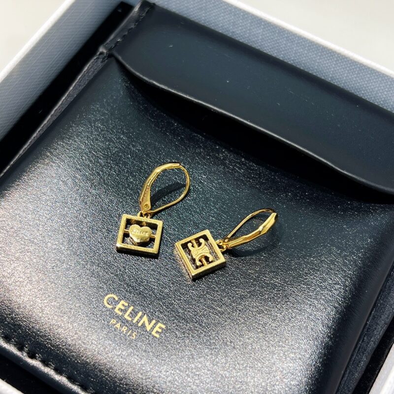 Celine赛琳金色凯旋门桃心耳钉 - Image 6