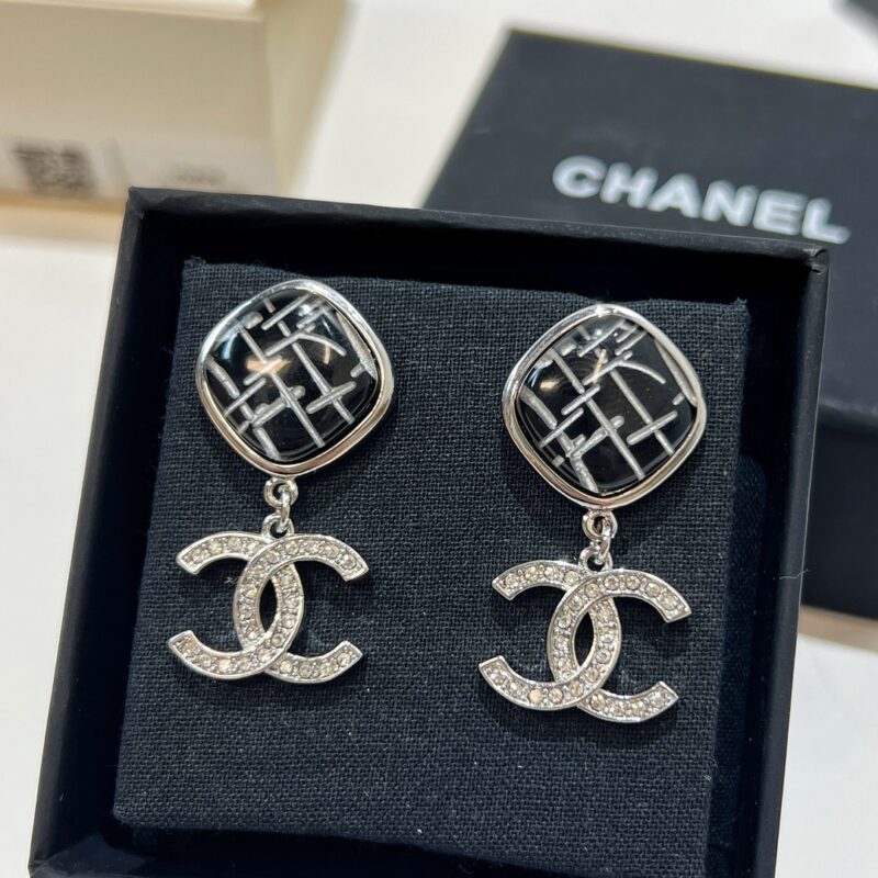 ☑️CHANEL香奈儿c2菱形双c耳钉耳环 - Image 4