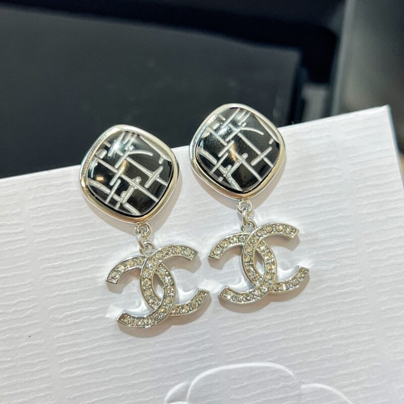 ☑️CHANEL香奈儿c2菱形双c耳钉耳环 - Image 9