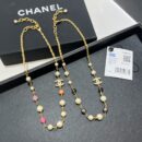 ☑️CHANEL香奈儿双c彩色珍珠项链