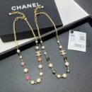 ☑️CHANEL香奈儿双c彩色珍珠项链