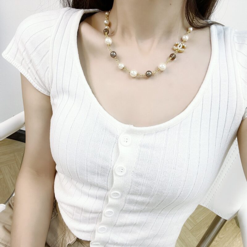 ☑️CHANEL香奈儿双c彩色珍珠项链 - Image 11