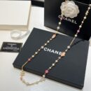 ☑️CHANEL香奈儿双c彩色珍珠项链毛衣链