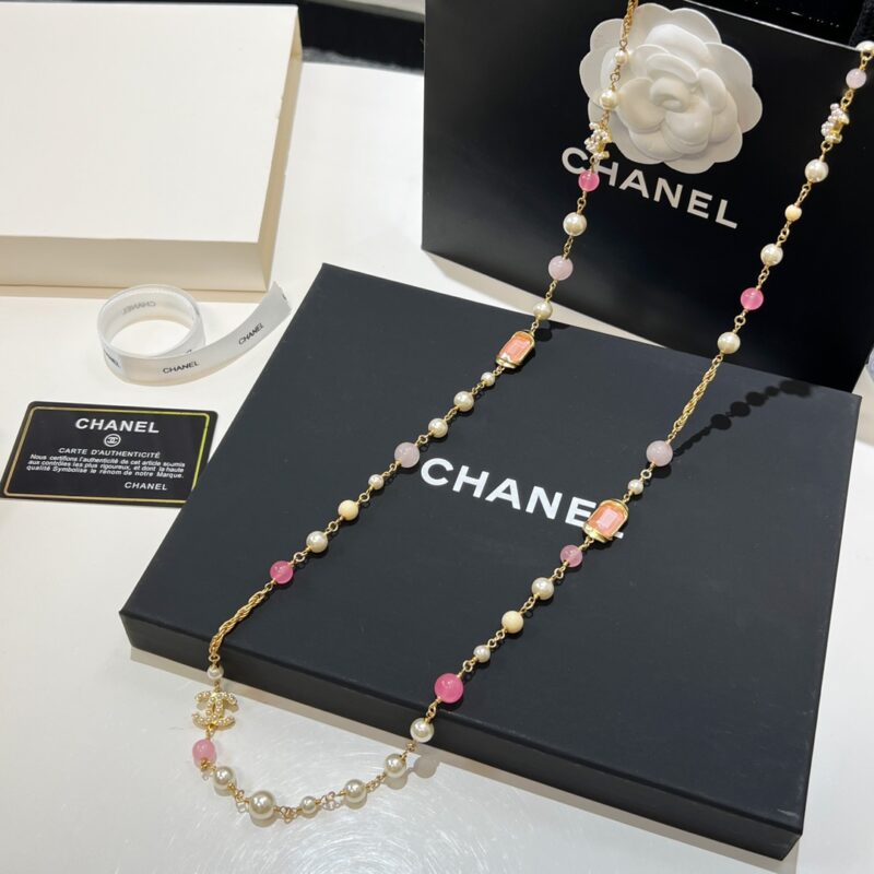 ☑️CHANEL香奈儿双c彩色珍珠项链毛衣链 - Image 6