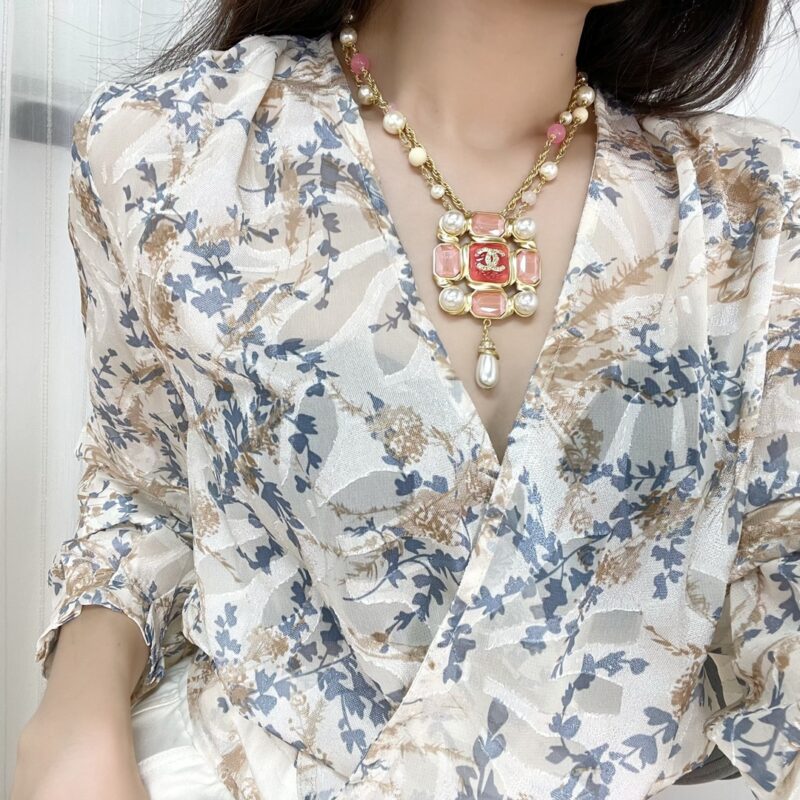 ☑️CHANEL香奈儿双c彩色珍珠双层项链 - Image 8