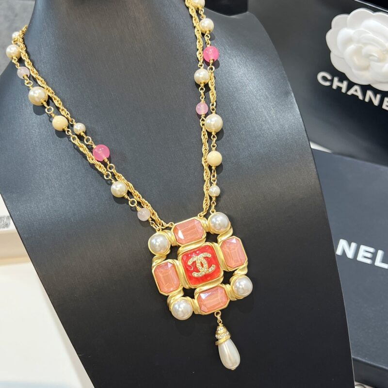 ☑️CHANEL香奈儿双c彩色珍珠双层项链 - Image 9