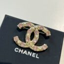 ☑️CHANEL香奈儿金色双c粉桃心胸针