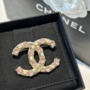 ☑️CHANEL香奈儿金色双c粉桃心胸针