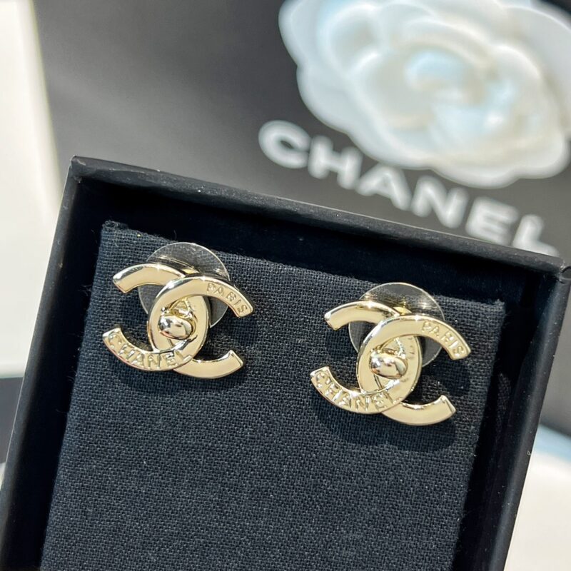 ☑️CHANEL香奈儿C1金色双c耳钉耳环 - Image 7
