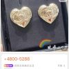 ☑️CHANEL香奈儿C1金色双c桃心耳钉耳环