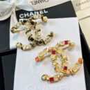 ☑️CHANEL香奈儿双c方钻粉珍珠胸针