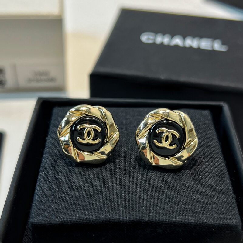 ☑️CHANEL香奈儿双c 黑色耳钉耳环 - Image 10